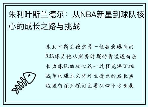 朱利叶斯兰德尔：从NBA新星到球队核心的成长之路与挑战